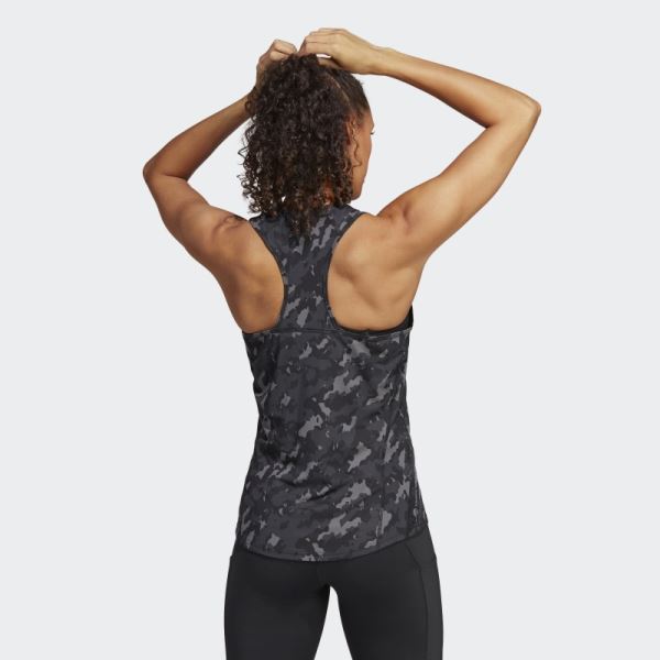 Adidas Black Own the Run Camo Running Tank Top