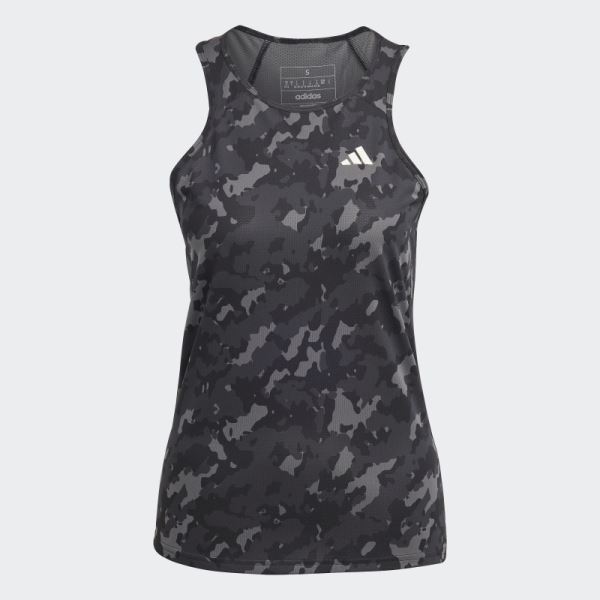 Adidas Black Own the Run Camo Running Tank Top