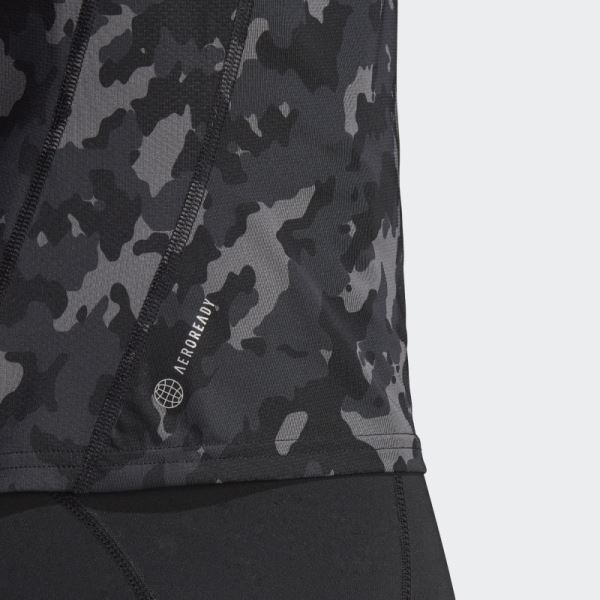 Adidas Black Own the Run Camo Running Tank Top