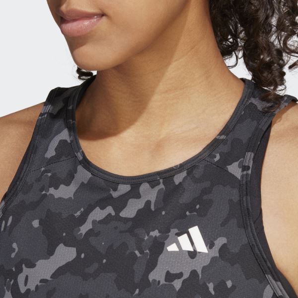 Adidas Black Own the Run Camo Running Tank Top