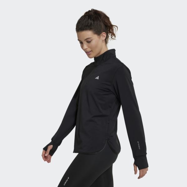 Black Adidas Techfit AEROREADY Warm Quarter-Zip Training Top