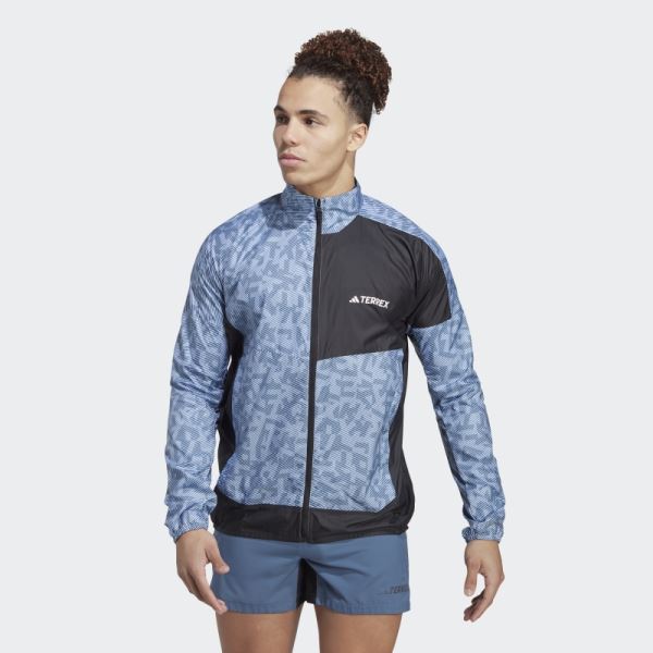 Terrex Trail Running Wind Jacket Adidas Blue Dawn