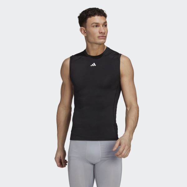 Black Techfit Training Sleeveless Tee Adidas