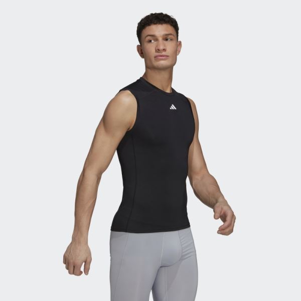 Black Techfit Training Sleeveless Tee Adidas