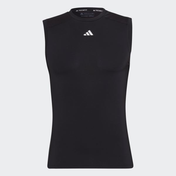 Black Techfit Training Sleeveless Tee Adidas