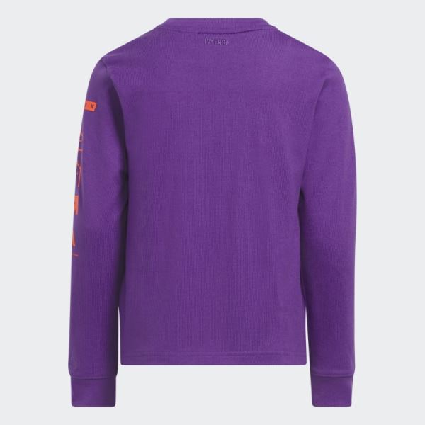 Adidas Long Sleeve Graphic Tee Purple Fashion