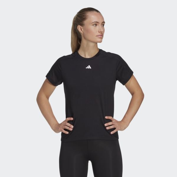 AEROREADY Train Essentials Minimal Branding Crewneck Tee Black Adidas