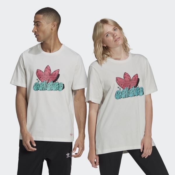 Funny Dino Tee (Gender Neutral) Adidas White