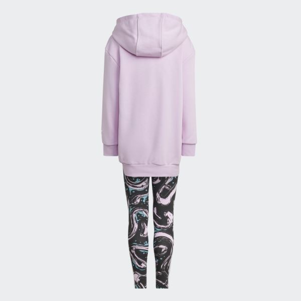 Adidas Lilac Graphic Hoodie Leggings Set