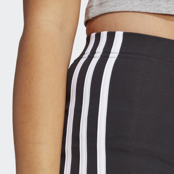 Black Essentials 3-Stripes Single Jersey Booty Shorts Adidas