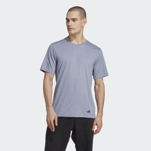 Silver Violet Adidas Yoga Base Training T-Shirt