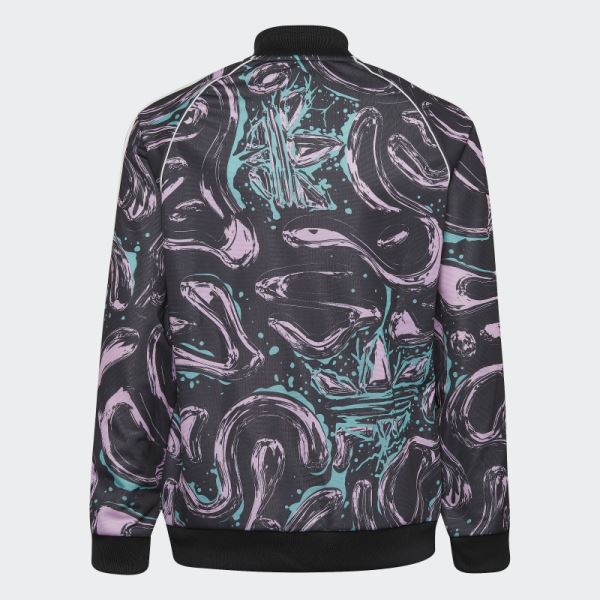 Black Adidas Allover Print SST Track Jacket