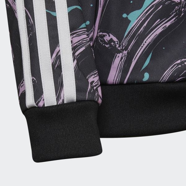 Black Adidas Allover Print SST Track Jacket