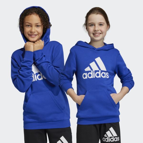 Blue Adidas Big Logo Essentials Cotton Hoodie