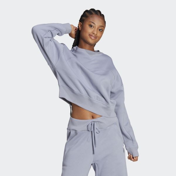 Silver Violet Lounge Fleece Sweatshirt Adidas