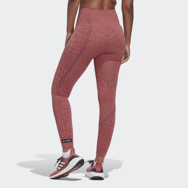 Adidas Burgundy FORMOTION Sculpt Croco 7/8 Leggings