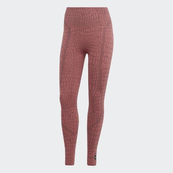 Adidas Burgundy FORMOTION Sculpt Croco 7/8 Leggings