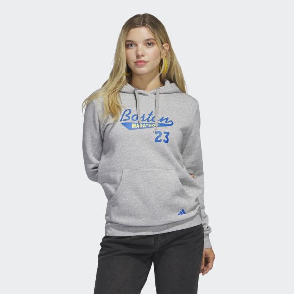 Boston Marathon 2023 Classic Graphic Hoodie Medium Grey Adidas