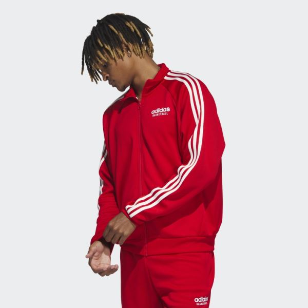 Scarlet Adidas Basketball Select Jacket Fashion