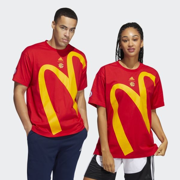 Red Adidas Eric Emanuel McDonald's Graphic Tee (Gender Neutral)