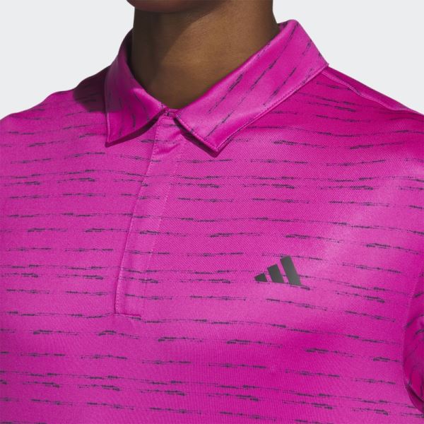 Stripe Zip Golf Polo Shirt Fuchsia Adidas