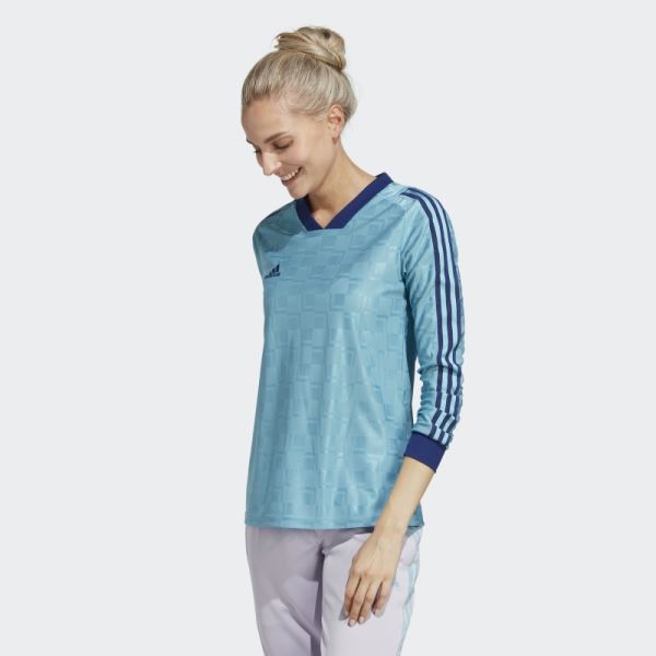 Blue Adidas Tiro Long Sleeve Jersey