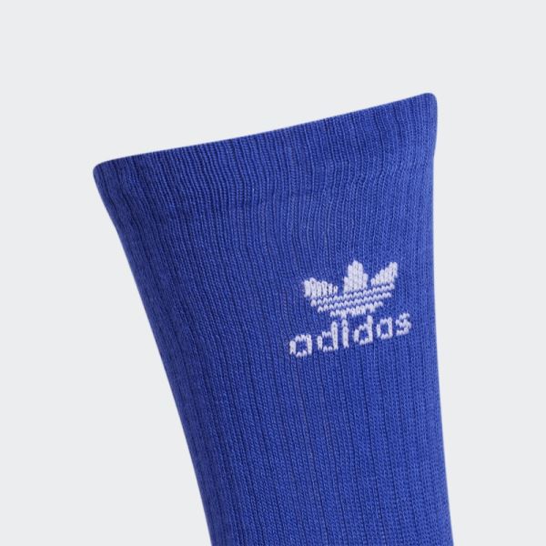 Blue Adidas Trefoil Crew Socks 3 Pairs