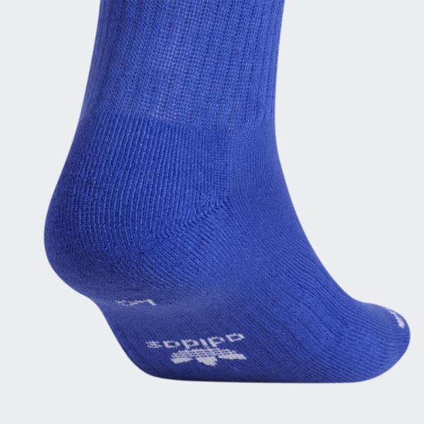 Blue Adidas Trefoil Crew Socks 3 Pairs