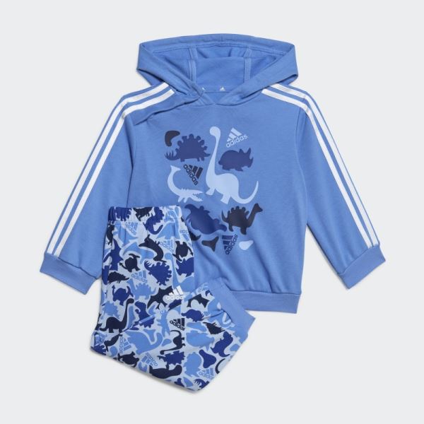 Blue Dino Camo Allover Print French Terry Jogger Set Adidas