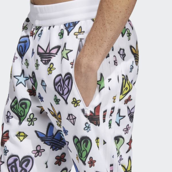 White Jeremy Scott Monogram Firebird Track Pants (Gender Neutral) Adidas