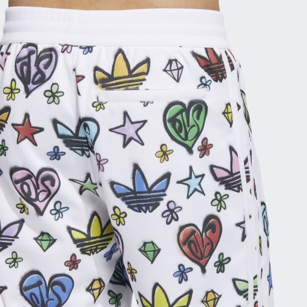 White Jeremy Scott Monogram Firebird Track Pants (Gender Neutral) Adidas