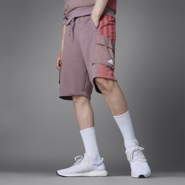 Colorblock French Terry Shorts Purple Adidas