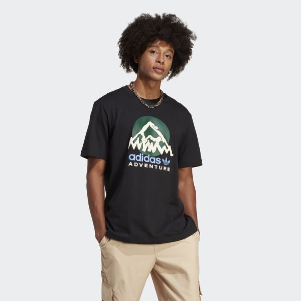 Adidas Adventure Mountain Front Tee Hot Black