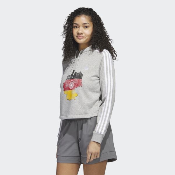 Germany Cropped Hoodie Grey Adidas