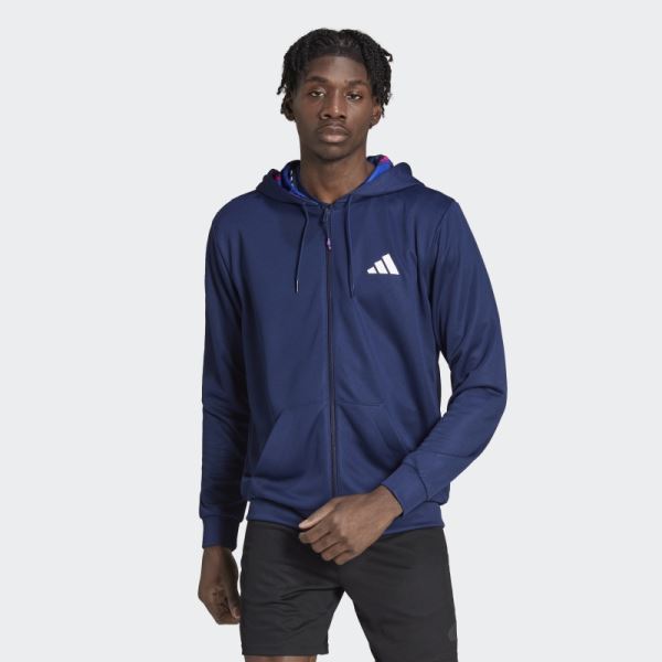 Adidas Train Essentials Seasonal Training Full-Zip Jacket Dark Blue