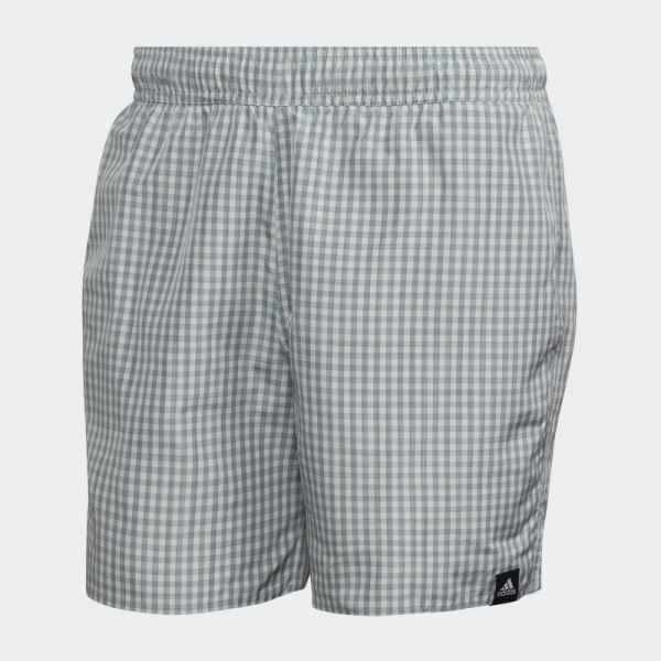 Check Swim Shorts Adidas Green