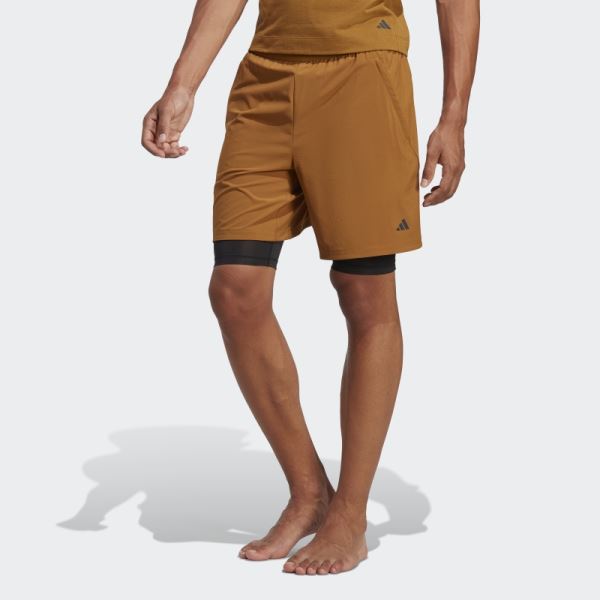 Adidas Bronze Yoga Training 2-in-1 Shorts