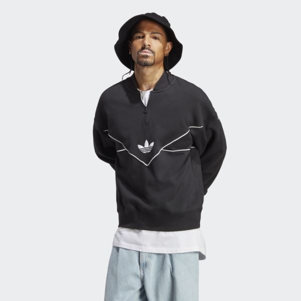 Adidas Adicolor Seasonal Archive Half-Zip Crew Sweatshirt Black