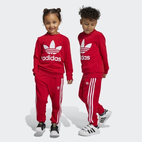 Adidas Scarlet Adicolor Crew Set