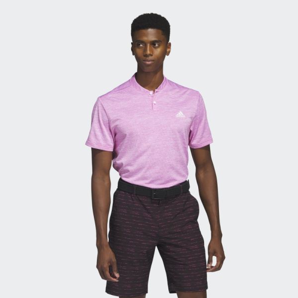 Fuchsia Adidas Textured Stripe Polo Shirt