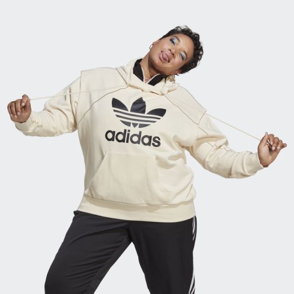 Always Original Trefoil Hoodie (Plus Size) White Adidas