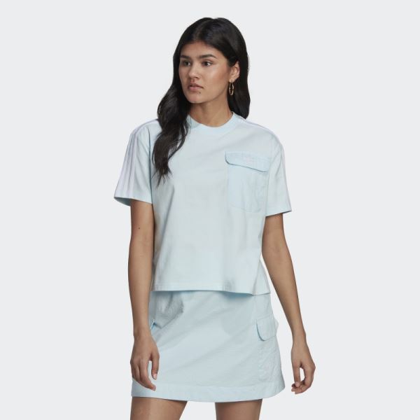 Adidas Adicolor Classics Poplin Back Loose Tee Blue