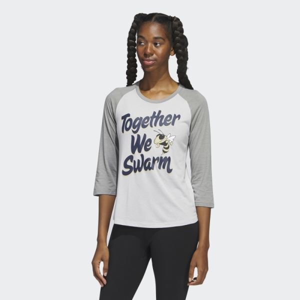 Ncaa-Gat-716-2 Adidas 3/4 Sleeve Baseball Tee