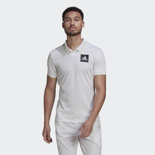 White Adidas Paris HEAT.RDY Tennis Freelift Polo Shirt