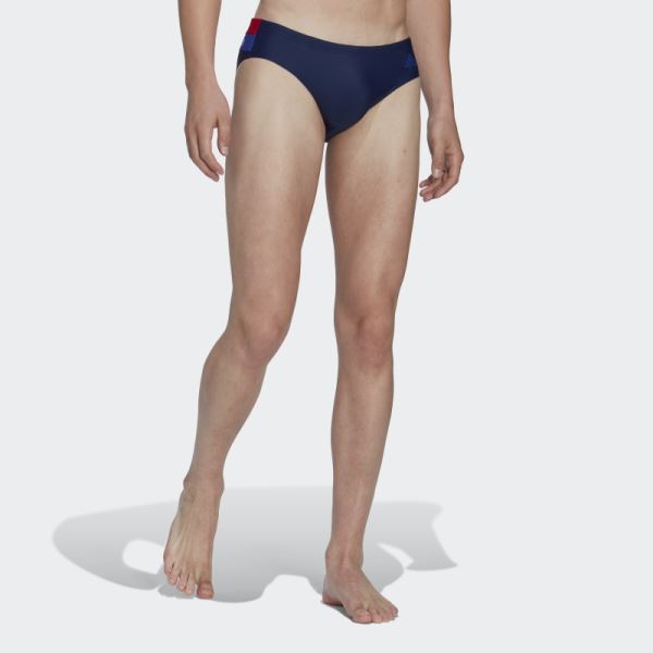 Navy Blue Colorblock Swim Trunks Adidas