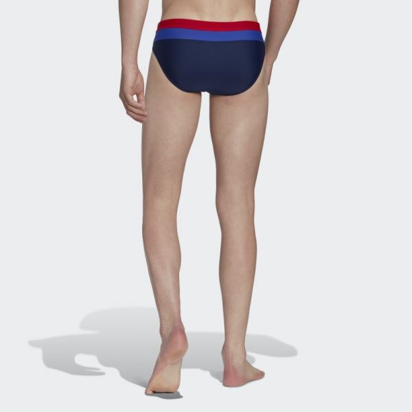 Navy Blue Colorblock Swim Trunks Adidas