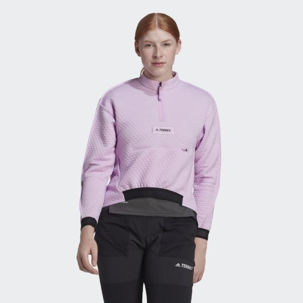 Lilac Adidas TERREX Hike 1/2 Zip Fleece