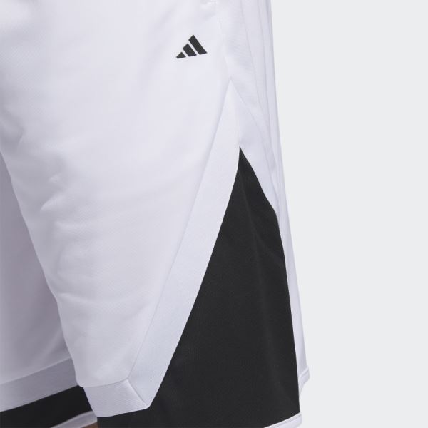 White Fashion Adidas Pro Block Shorts