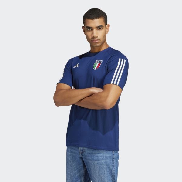 Adidas Dark Blue Italy Tiro 23 Cotton Tee