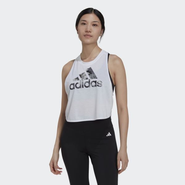 Adidas AEROREADY Made for Training Floral Tank Top White